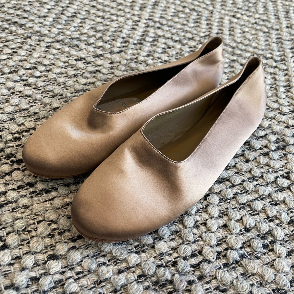 Vince Tan Silk Flats